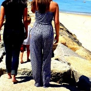 Mosaic Print Sleeveless Jumpsuit size M